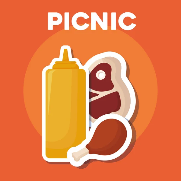 Пікнік їжу дизайн — стоковий вектор