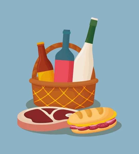 Piknik élelmiszer-tervező — Stock Vector