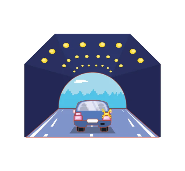 Car with turn signal — Stock Vector