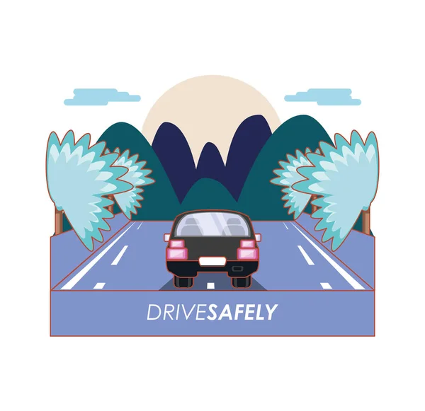 Sürücü güvenle etiket kampanya — Stok Vektör