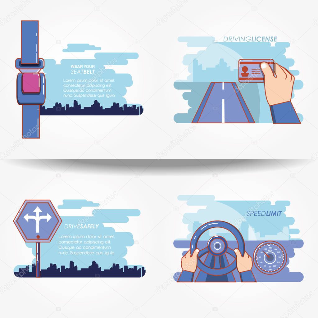 driver safely campaign set icons