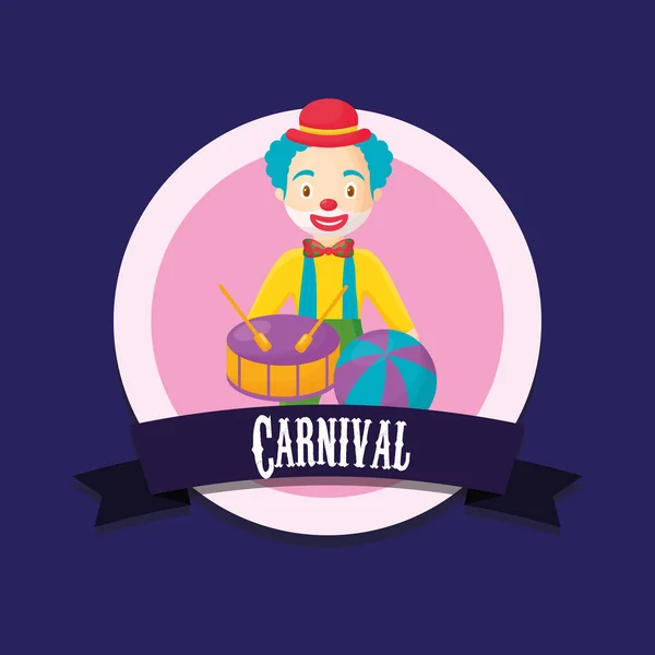 Disegno circense Carnevale — Vettoriale Stock