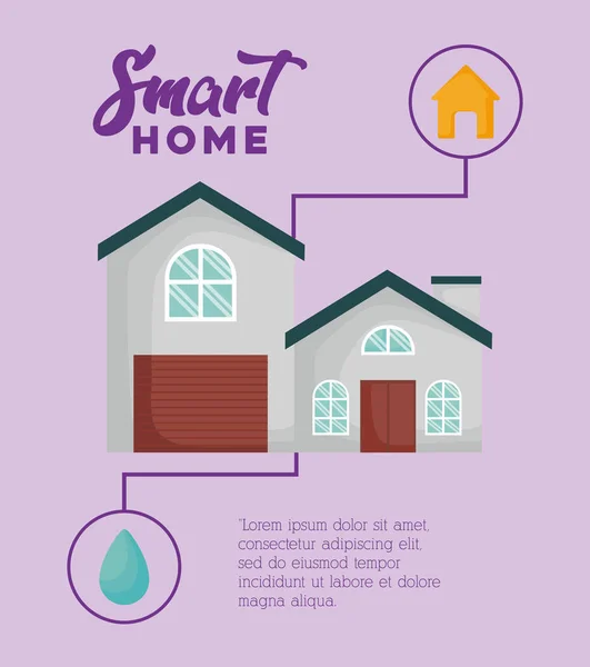 Design de casa inteligente — Vetor de Stock