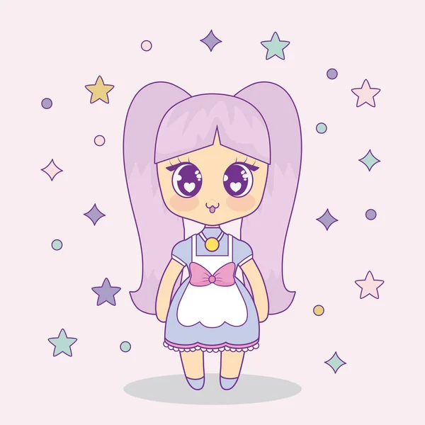 Kawaii anime meisje ontwerp — Stockvector