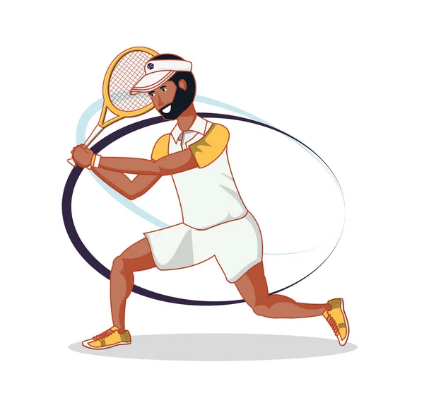 Человек играет в теннис характер — стоковый вектор