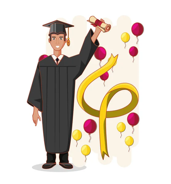 Graduate man avatar character — Stock Vector