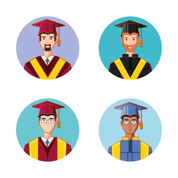 Graduate Man Avatar Character Vector Illustration Design — Stock Vector