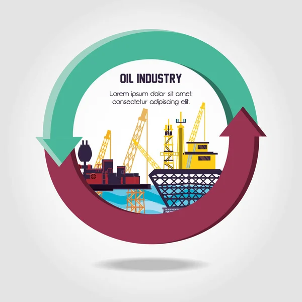 石油業界のインフォ グラフィック テンプレート — ストックベクタ
