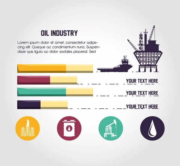 Plantilla Infográfica de la Industria Petrolera — Vector de stock