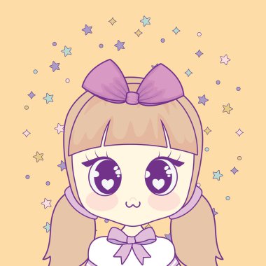 çelenk sıçramak kızla Kawaii