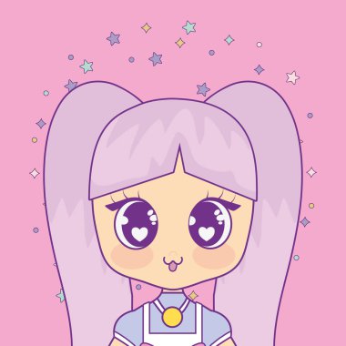 çelenk sıçramak kızla Kawaii