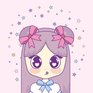 çelenk sıçramak kızla Kawaii