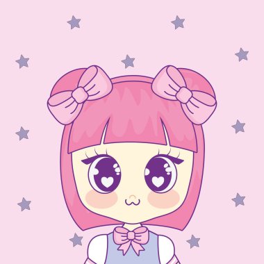 şirin kawaii kız karakter