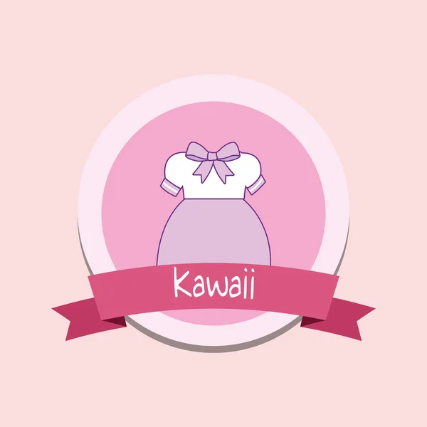 Ładna dziewczyna stylu kawaii ubrania z wstążki — Wektor stockowy