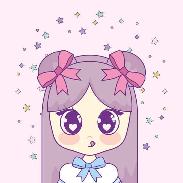 çelenk sıçramak kızla Kawaii