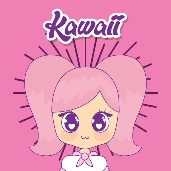 kawaii kız sunburst çerçeve