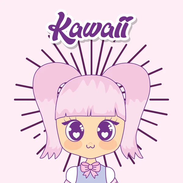 kawaii kız sunburst çerçeve