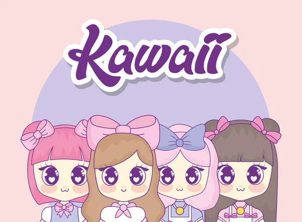 şirin kawaii kızlar karakter grubu