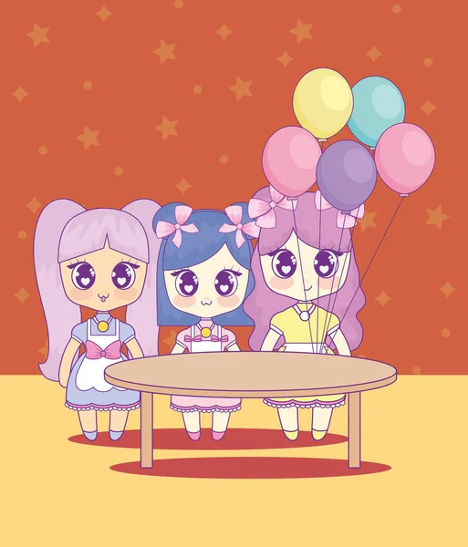 şirin kawaii kızlar karakter grubu