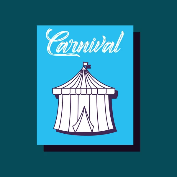 Carnival Design Circus Tent Icon Blue Background Colorful Design Vector — Stock Vector