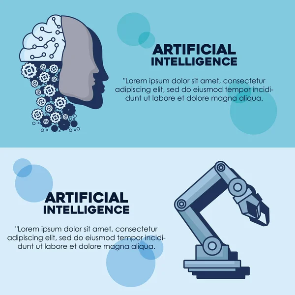 Diseño de inteligencia artificial — Vector de stock