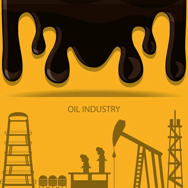 Indústria petrolífera com refinaria — Vetor de Stock