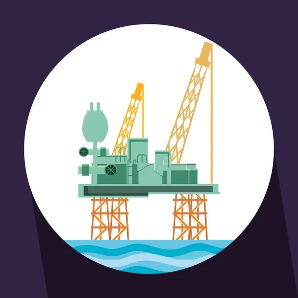 Нефтяная промышленность с морской платформой — стоковый вектор