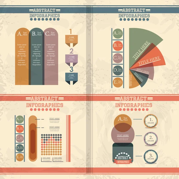 Abstrakte Infografiken Skizzen setzen Symbole — Stockvektor