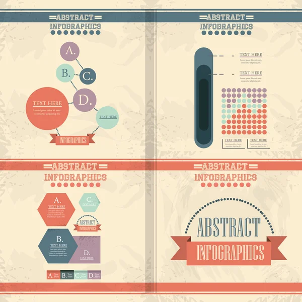 Abstrakte Infografiken Skizzen setzen Symbole — Stockvektor