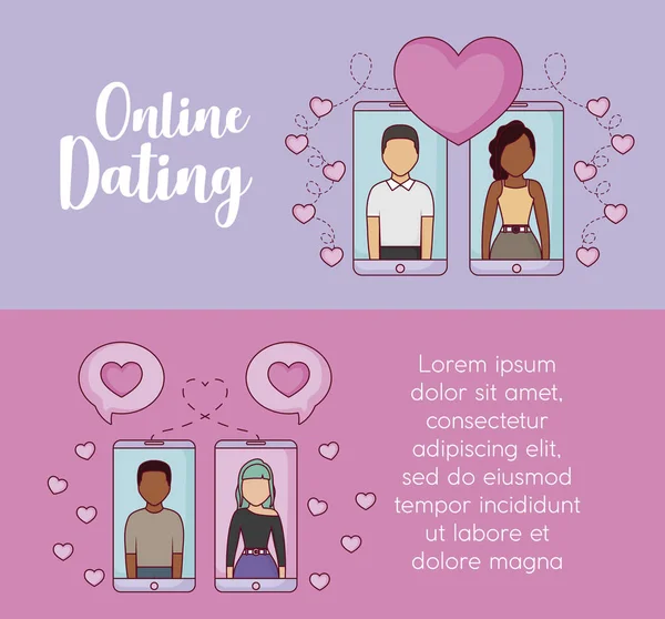 Online dating design — Vector de stoc