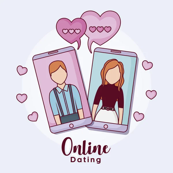 Online dating design — Stock Vector