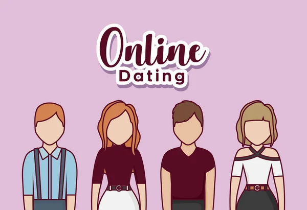 Online dating tasarım — Stok Vektör