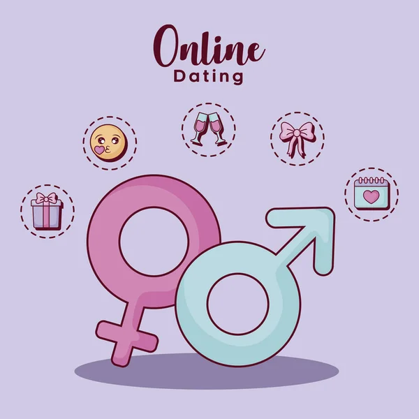 Online dating design — Stock Vector