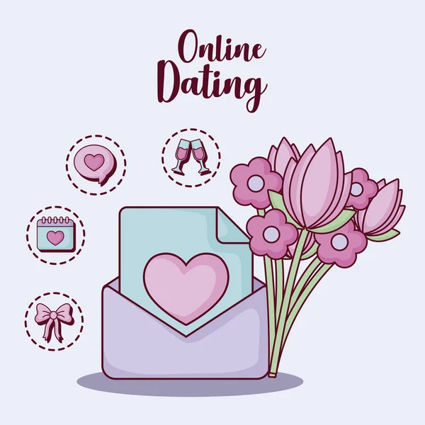 Online-Dating — Stockvektor