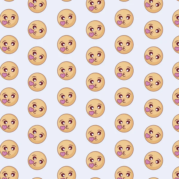 Поцілунок emojis візерунком — стоковий вектор