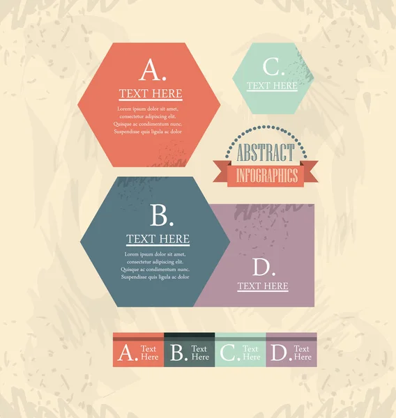 Infografías abstractas con bocetos del alfabeto — Vector de stock