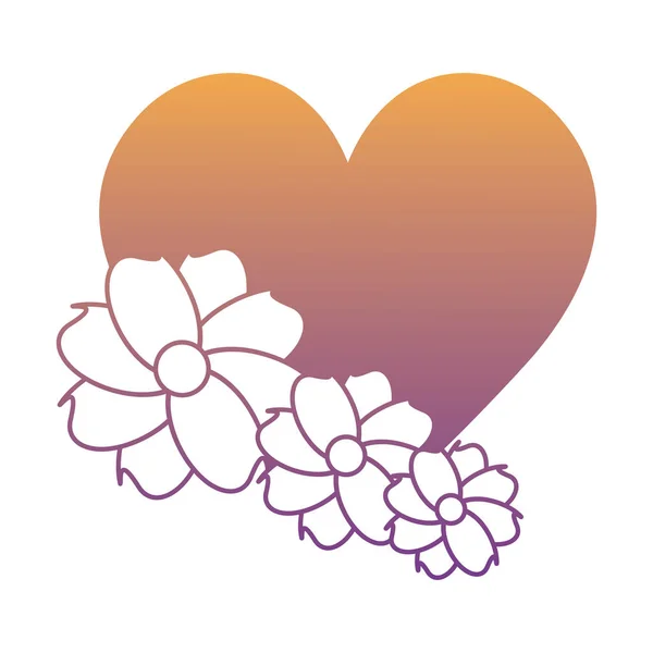 Καρδιά με σχέδιο λουλούδια — Διανυσματικό Αρχείο