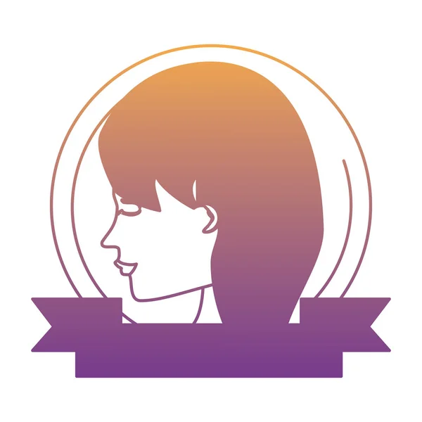 Design de perfil de mulher — Vetor de Stock