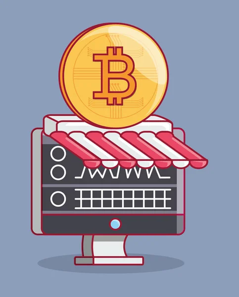 Design de criptomoeda Bitcoin —  Vetores de Stock