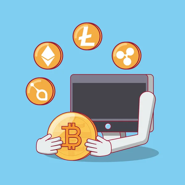Bitcoin cryptocurrency design — Stock Vector