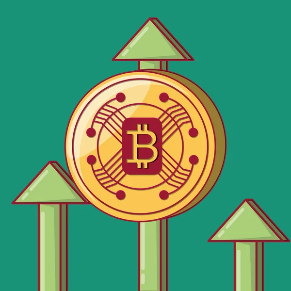 Bitcoin kryptowaluta design — Wektor stockowy