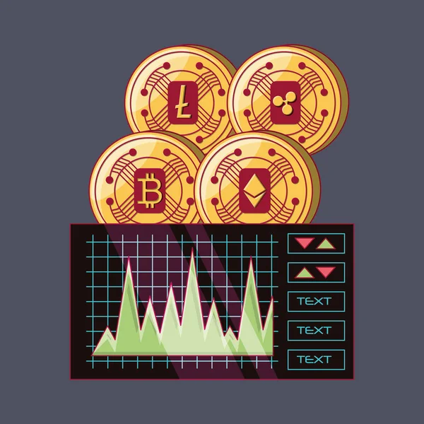 Design concettuale criptovaluta — Vettoriale Stock