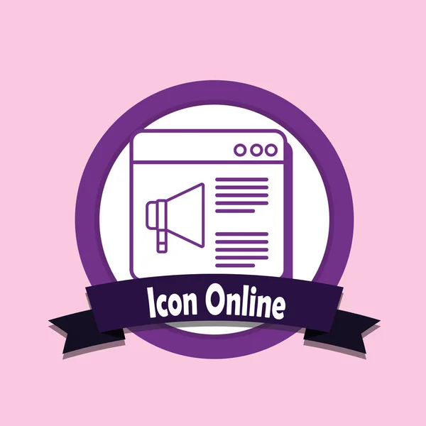Icon Online Design — Stockvektor