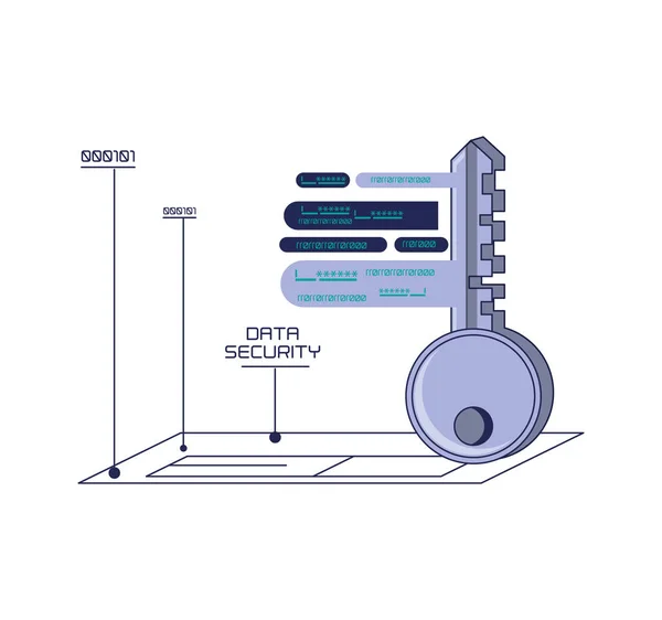 Iconos de tecnología de seguridad de datos — Archivo Imágenes Vectoriales