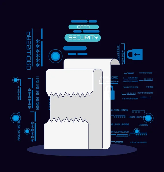 Datensicherheitstechnologie mit Vertrag — Stockvektor