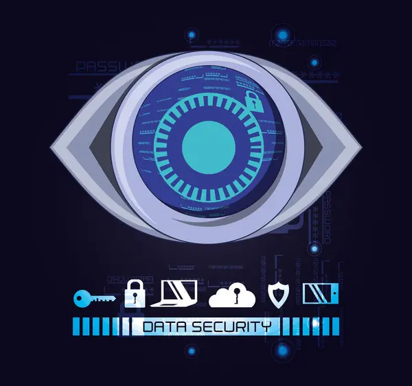 Data Security Technology Eye Vector Illustration Design — Stock Vector