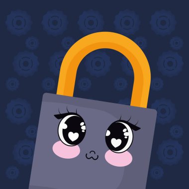 Kawaii asma kilit simgesi