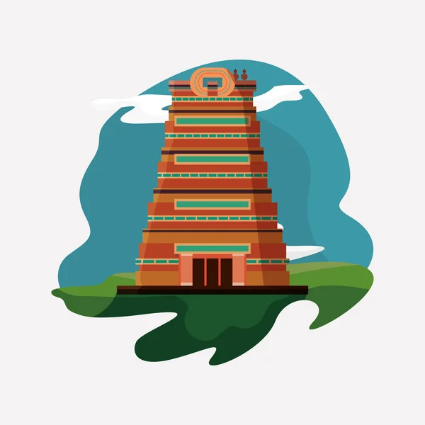 Icono del templo de Sri Meenakshi — Vector de stock