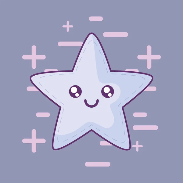 Kawaii ikona hvězdičky — Stockový vektor
