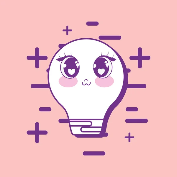 Kawaii lamp licht pictogram — Stockvector